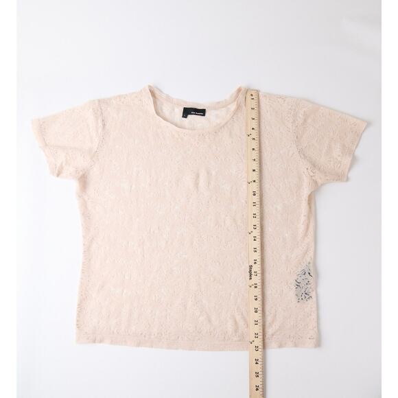 The Kooples Blouse Top Shirt Women Large Sheer Beige Floral Cotton Boho Romantic - Picture 2 of 8